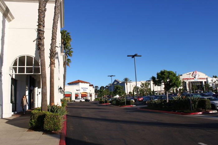 Shopping center and parking lot