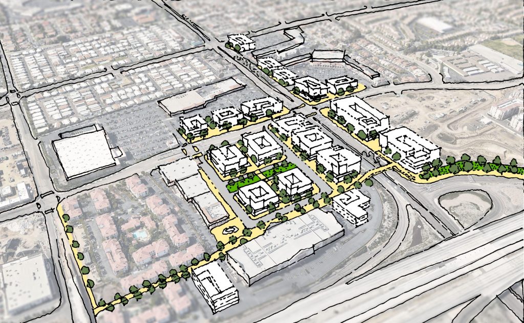 Artist's rendering of an area for the Mira Mesa Community Plan Update.