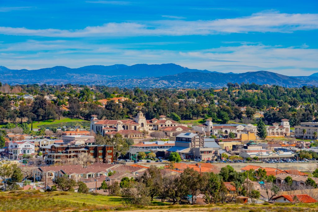 Panoramic view of the City of Temecula's urban forest downtown