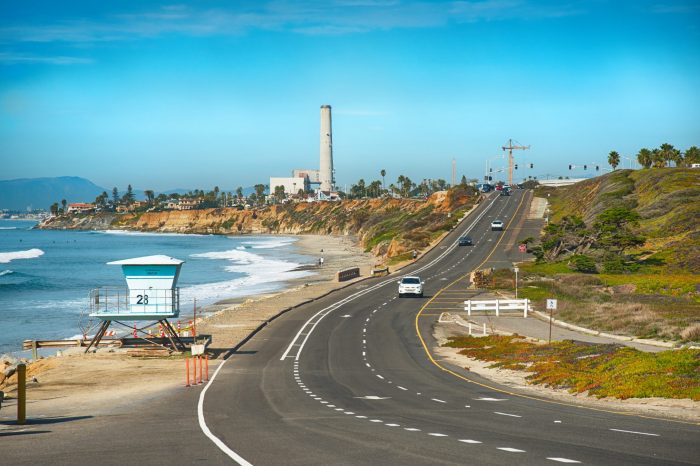 A San Diego coastal roadway on a sunny day