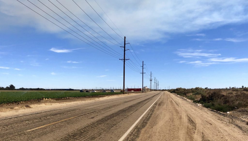 Rural road in the Eastern Coachella Valley, the subject of the Eastern Coachella Valley Action Plan for Climate Resilience