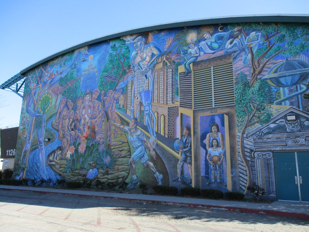 Colorfully muraled building in City Terrace Park, which is the subject of the historic context statement for the LA Metro Area Plan.